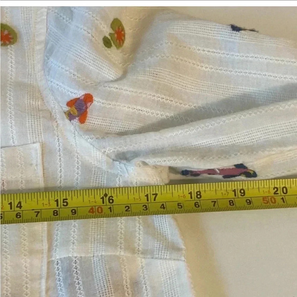 Anthropologie Maeve Koi Embroidered Button Down Size 2 - Picture 8 of 15